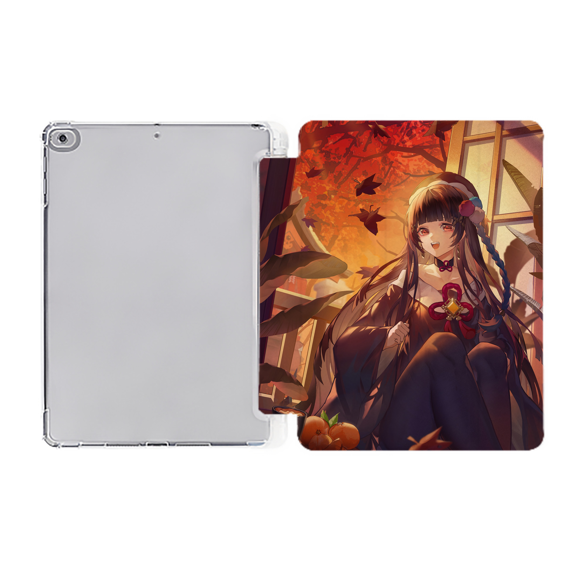 げんし神 genshin IPad ケース ペン収納付き 三つ折りスタンド PUレザー×シリコン 対応機種9.5/10.5/10.9インチ